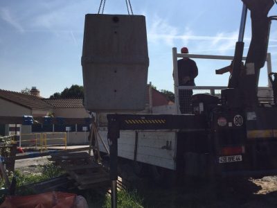 installation cuve de récupération d'eau béton otop